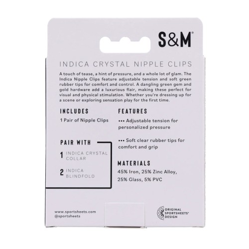 Indica Crystal Nipple Clips - Green Indica Crystal Nipple Clips - Green