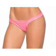 Wet Low Back v Strap Shiny Thong - Medium/large - Wet Pink