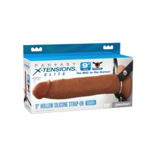 Fantasy X-Tensions Elite 9" Silicone Hollow Strap on - Brown Fantasy X-Tensions Elite 9" Silicone Hollow Strap on - Brown