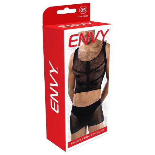 Fishnet Armor 2 Piece Set - Os - Black Fishnet Armor 2 Piece Set - Os - Black