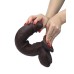 Real Skin 12 Dual Layer Dildo - Dark Brown
