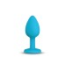 Gemma Clear Iridescent Gem Teal Silicone Plug - S