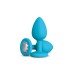 Gemma Clear Iridescent Gem Teal Silicone Plug - M