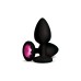 Gemma Pink Gem Black Silicone Plug - Large
