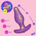 Vibrating Silicone Butt Plug With Digital Remote - Purple