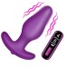Vibrating Silicone Butt Plug With Digital Remote - Purple
