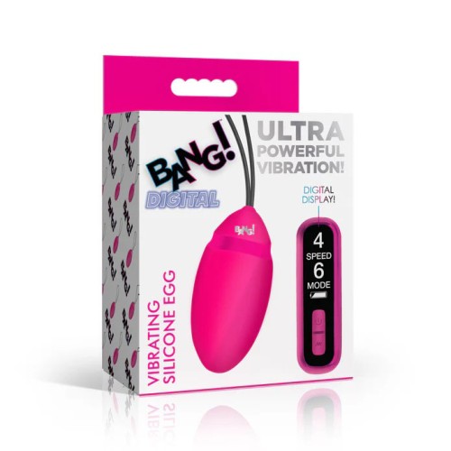 Vibrating Silicone Egg With Digital Remote - Pink Vibrating Silicone Egg With Digital Remote - Pink