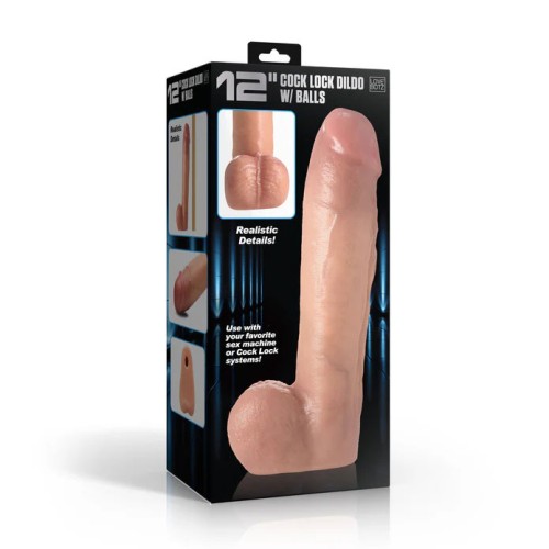 12" Cock Lock Dildo With Balls - Light 12" Cock Lock Dildo With Balls - Light