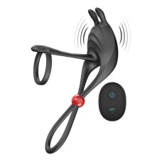 Cockpower Remote Control Cockring and Ball Cinch - Black