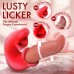 Lusty Licker Kissing and Licking Tongue Vibrator - Red