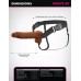 Fantasy X-Tensions Elite 8" Vibrating Hollow Silicone Strap-on - Brown