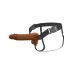 Fantasy X-Tensions Elite 8" Vibrating Hollow Silicone Strap-on - Brown