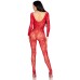 Lace Lingerie Jumpsuit - Os - Red