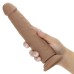 Rechargeable Vibrating and Thrusting Silicone Studs - Brown
