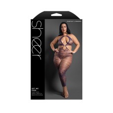 Set Me Free Footless Open Crotch Bodystocking - Queen - Dark Purple