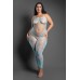 Dream of Me Footless Open Crotch Bodystocking - Queen - Light Blue