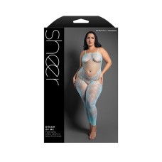 Dream of Me Footless Open Crotch Bodystocking - Queen - Light Blue