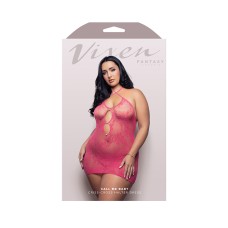 Call Me Baby Criss-Cross Halter Dress - Queen - Hot Pink