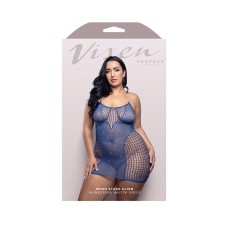When Stars Align Rhinestone Halter Dress - Queen - Blue