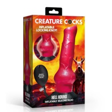 Hell Hound Inflatable Silicone Dildo - Red