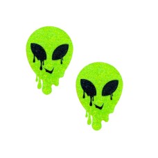 Super Sparkle Lemon Lime Blacklight Glitter Melty Alien Nipple Cover Pasties