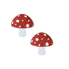 Almost Emoji Sparkly Red Shroom Nipple Cover Pasties
