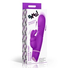 Thrusting Silicone Rabbit Vibrator - Purple