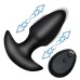 Thrusting and Vibrating Silicone Butt Plug - Black
