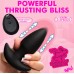 Thrusting and Vibrating Silicone Butt Plug - Black