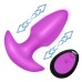 Thrusting and Vibrating Silicone Butt Plug - Purple