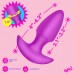 Thrusting and Vibrating Silicone Butt Plug - Purple