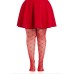 Plus Valentina Heart Net Tights - 1x 2x - Red