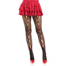 Sweetheart Striped Tights - Os - Black/red