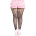 Plus Sweetheart Striped Tights - 1x 2x - Black/pink