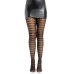 Cosima Striped Net Tights - Os - Black