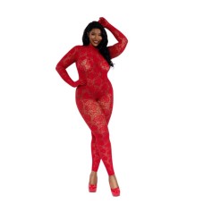 Gloved Bodystocking Dmnd - Qs - Red