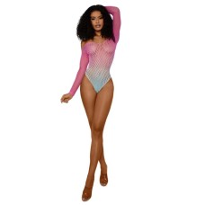 Ombre Net Bodystocking - Os - Tropical Sky