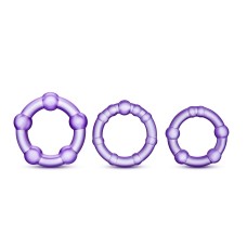 Stay Hard - Beaded Cock Rings - 3 Pack - Purple Stay Hard - Beaded Cock Rings - 3 Pack - Purple
