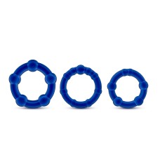 Stay Hard - Beaded Cock Rings - 3 Pack - Blue Stay Hard - Beaded Cock Rings - 3 Pack - Blue