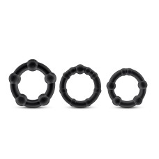 Stay Hard - Beaded Cock Rings - 3 Pack - Black Stay Hard - Beaded Cock Rings - 3 Pack - Black
