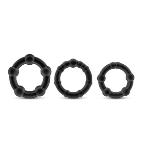 Stay Hard - Beaded Cock Rings - 3 Pack - Black Stay Hard - Beaded Cock Rings - 3 Pack - Black