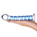 Blue Spiral Glass Dildo