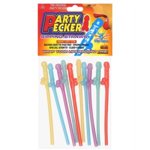 Party Pecker Sipping Straws 10 Pc Bag - 5 Assorted Colors Party Pecker Sipping Straws 10 Pc Bag - 5 Assorted Colors