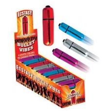 Ecstasy Bullet Vibes Assorted Colors 36 Pcs Per Display