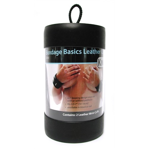 Bondage Basics Black Leather Wrist Cuffs Bondage Basics Black Leather Wrist Cuffs