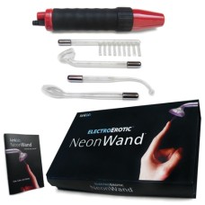 Neon Wand Electrosex Kit - Red and Black Handle Red Electrode Neon Wand Electrosex Kit - Red and Black Handle Red Electrode