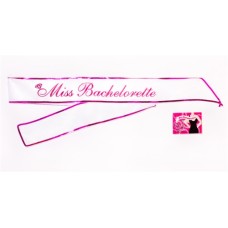 Miss Bachelorette Sash - White