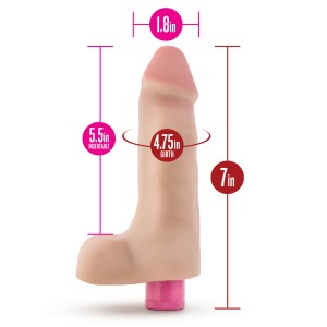 X5 Plus - 7 Inch Vibrating Cock - Beige X5 Plus - 7 Inch Vibrating Cock - Beige