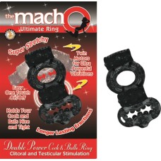 The Macho Collection Double Power Cock and Balls Rising - Black The Macho Collection Double Power Cock and Balls Rising - Black