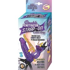 Double Penetrator Strap-on Cock Ring - Purple Double Penetrator Strap-on Cock Ring - Purple